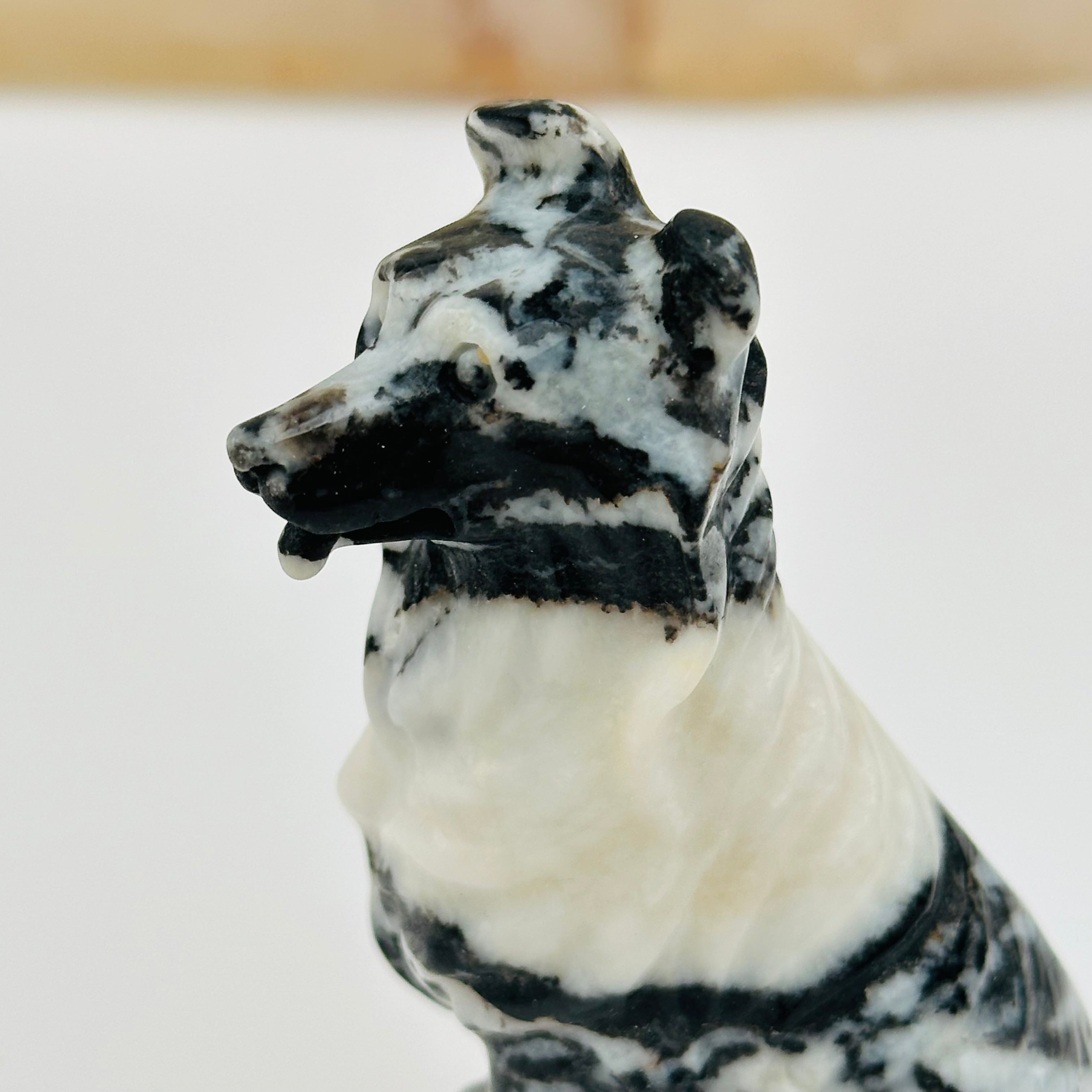 Zebra Jasper Carved Crystal Dog