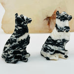 Zebra Jasper Carved Crystal Dog