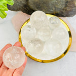 Clear Quartz Crystal Polished Spheres - By Weight