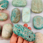 Amazonite Crystal Palm Pocket Stone - You Choose Weight