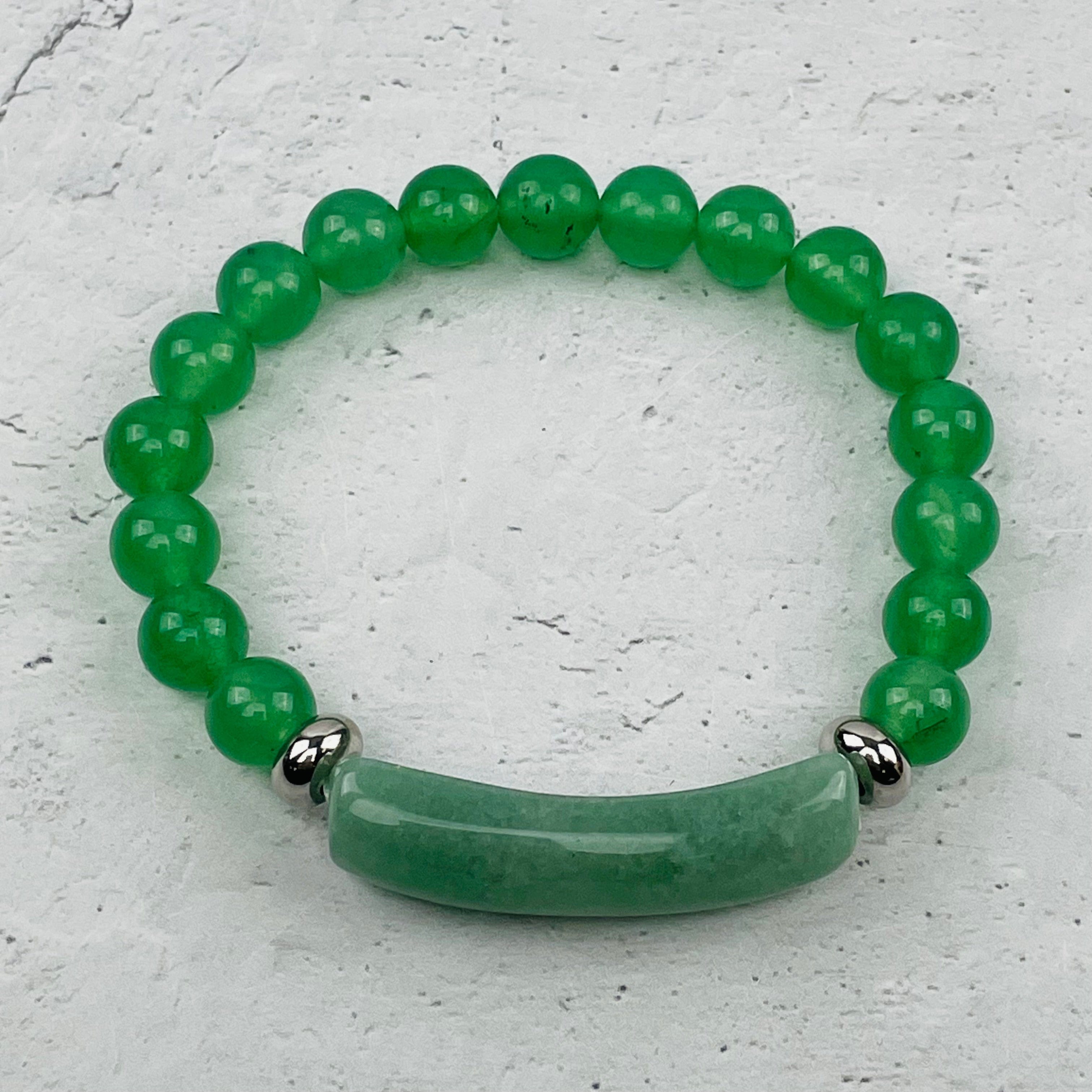 Gemstone Bar Bracelet with Silver Spacer - You Choose Style