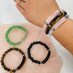 Gemstone Bar Bracelet with Silver Spacer - You Choose Style