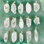 Crackle Quartz Point Pendant with Silver Plated Bail