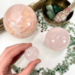 Rose Quartz Sphere Polished Crystal Ball - By Weight