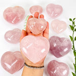 Rose Quartz Puff Polished Crystal Hearts - By Weight Spiritual Gift