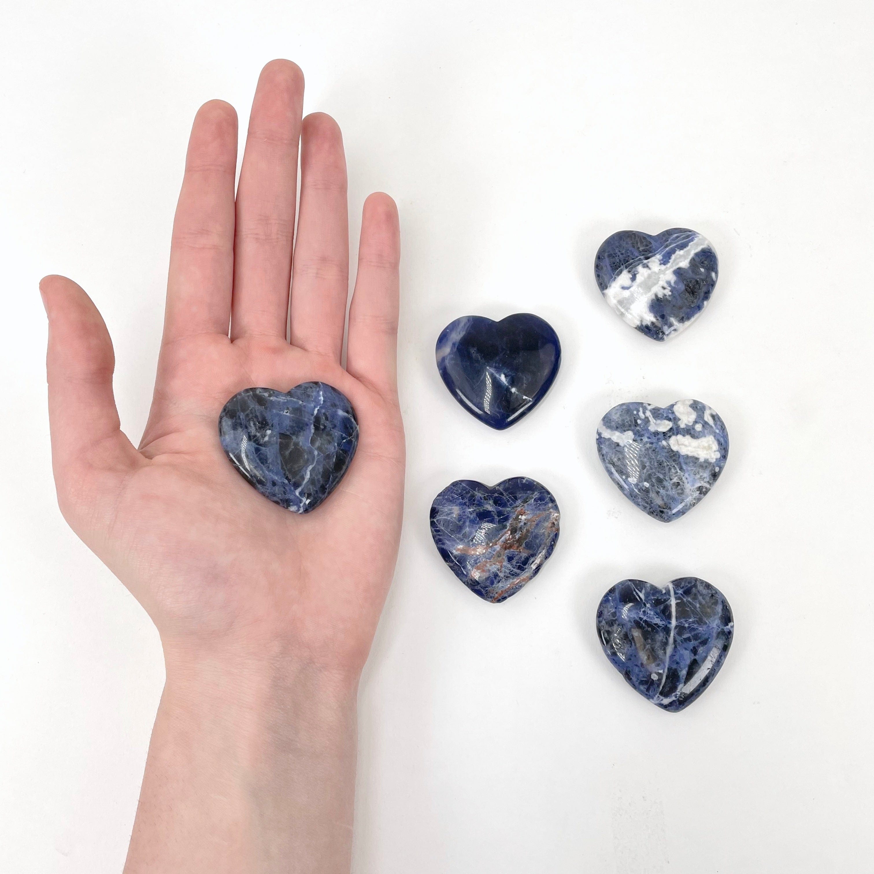 Sodalite Polished Crystal Hearts