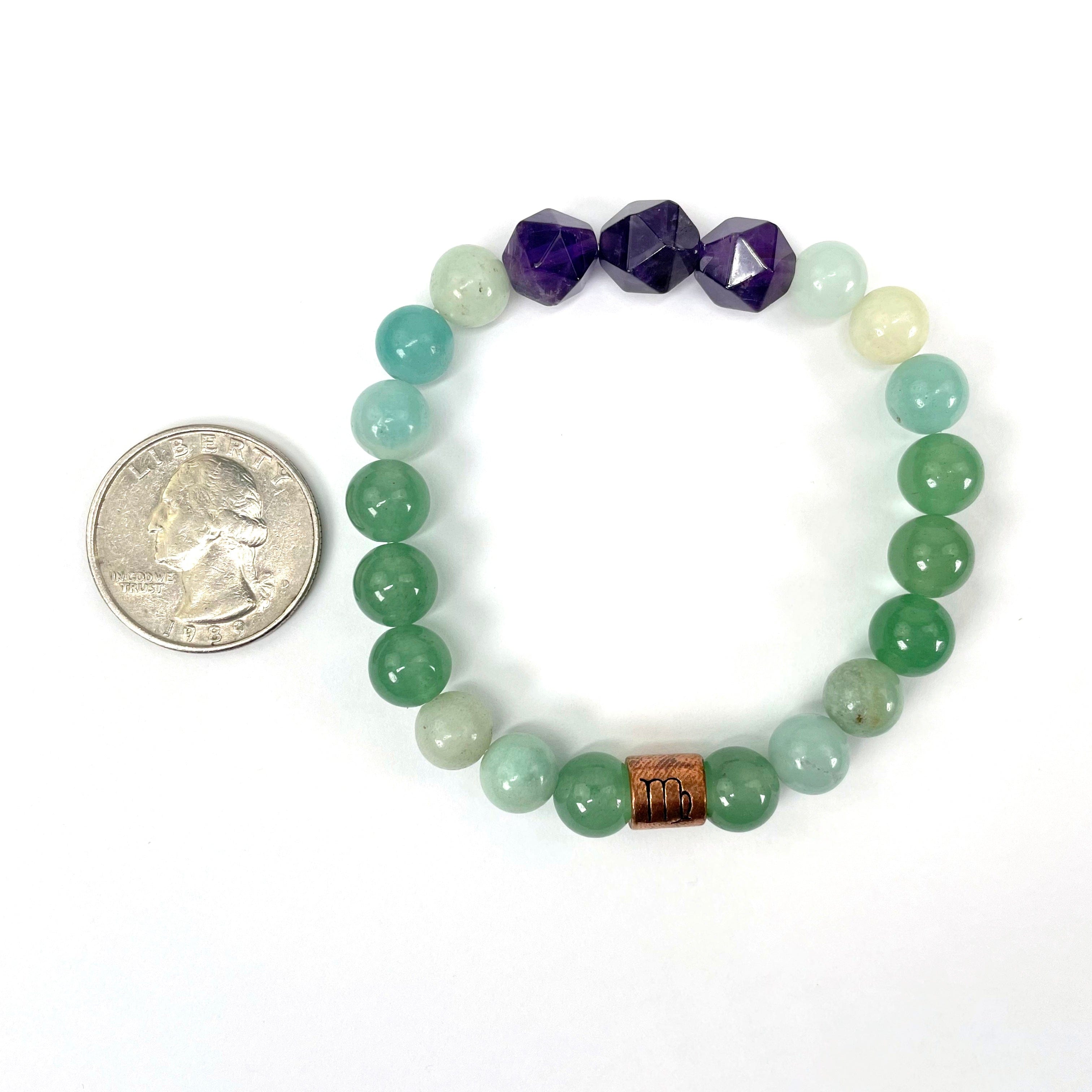 Virgo Zodiac Gemstone Crystal Stretch Bracelet