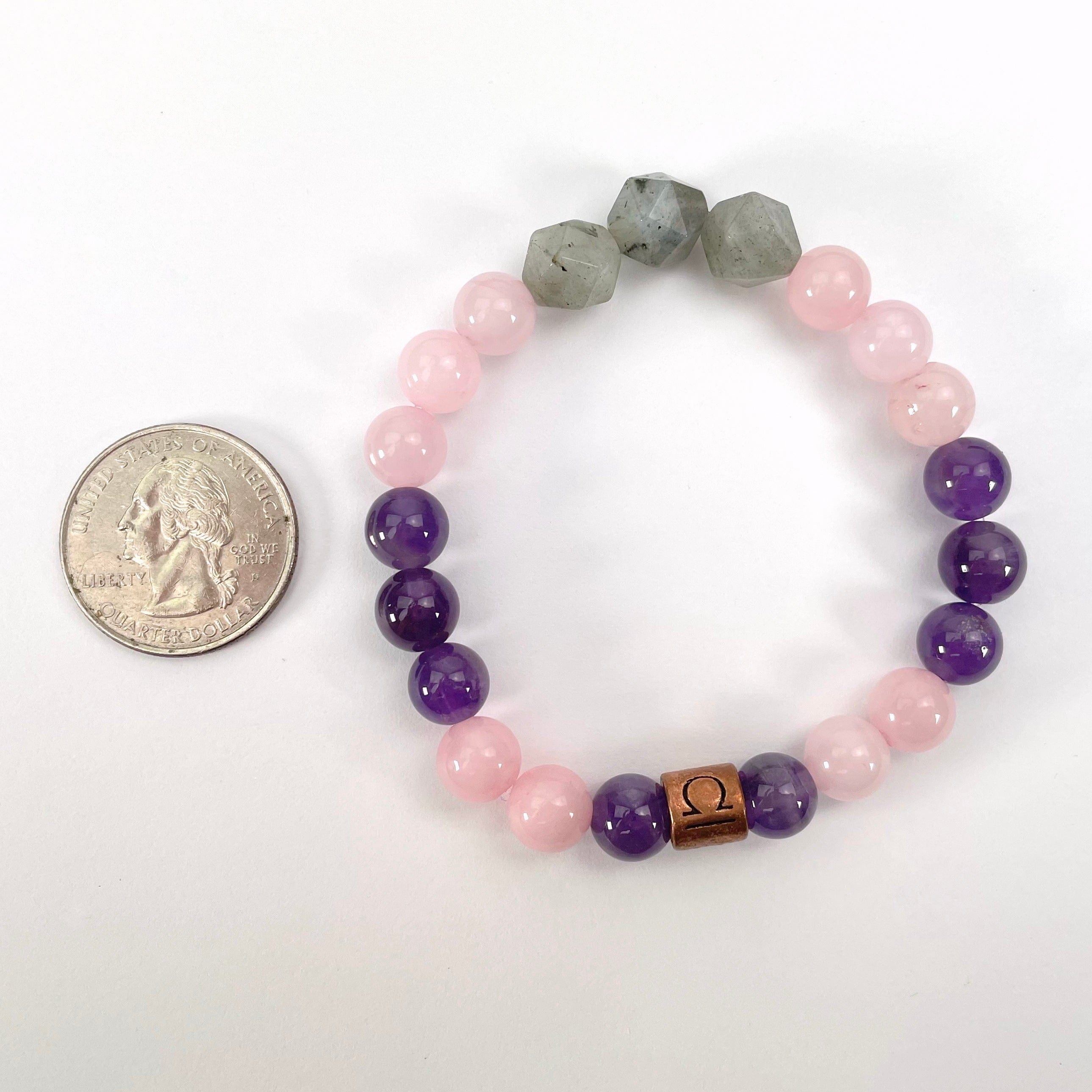 Libra Zodiac Gemstone Crystal Stretch Bracelet