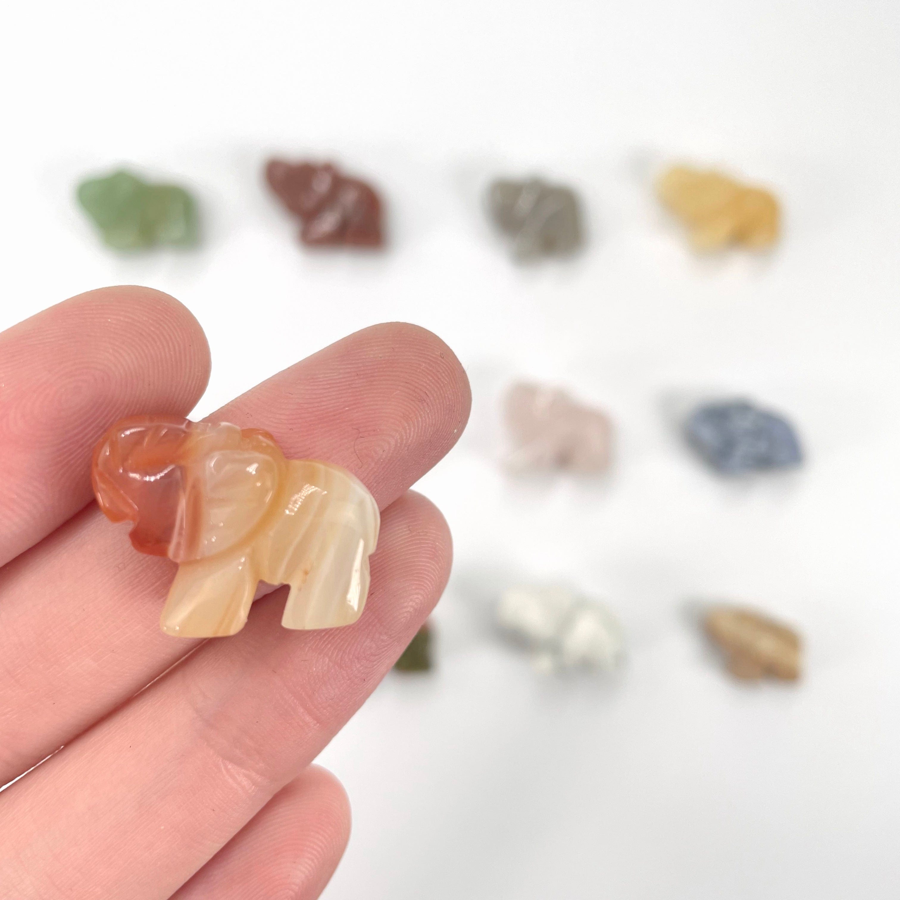 Gemstone Elephants - Not Drilled - You Choose Your Stone