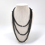 Black Obsidian Mala Bead Adjustable Necklace