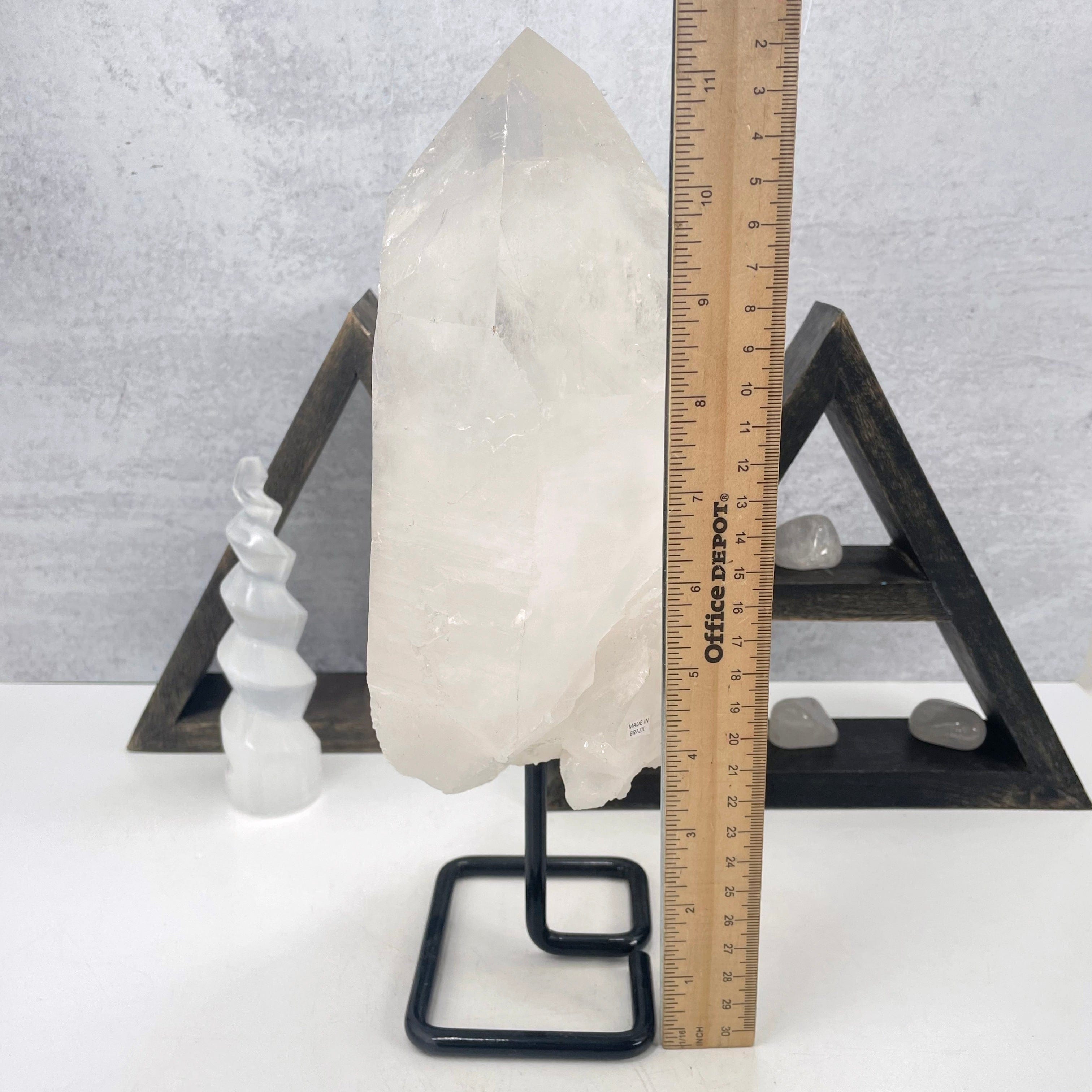 Crystal Quartz High Grade on a Metal Stand