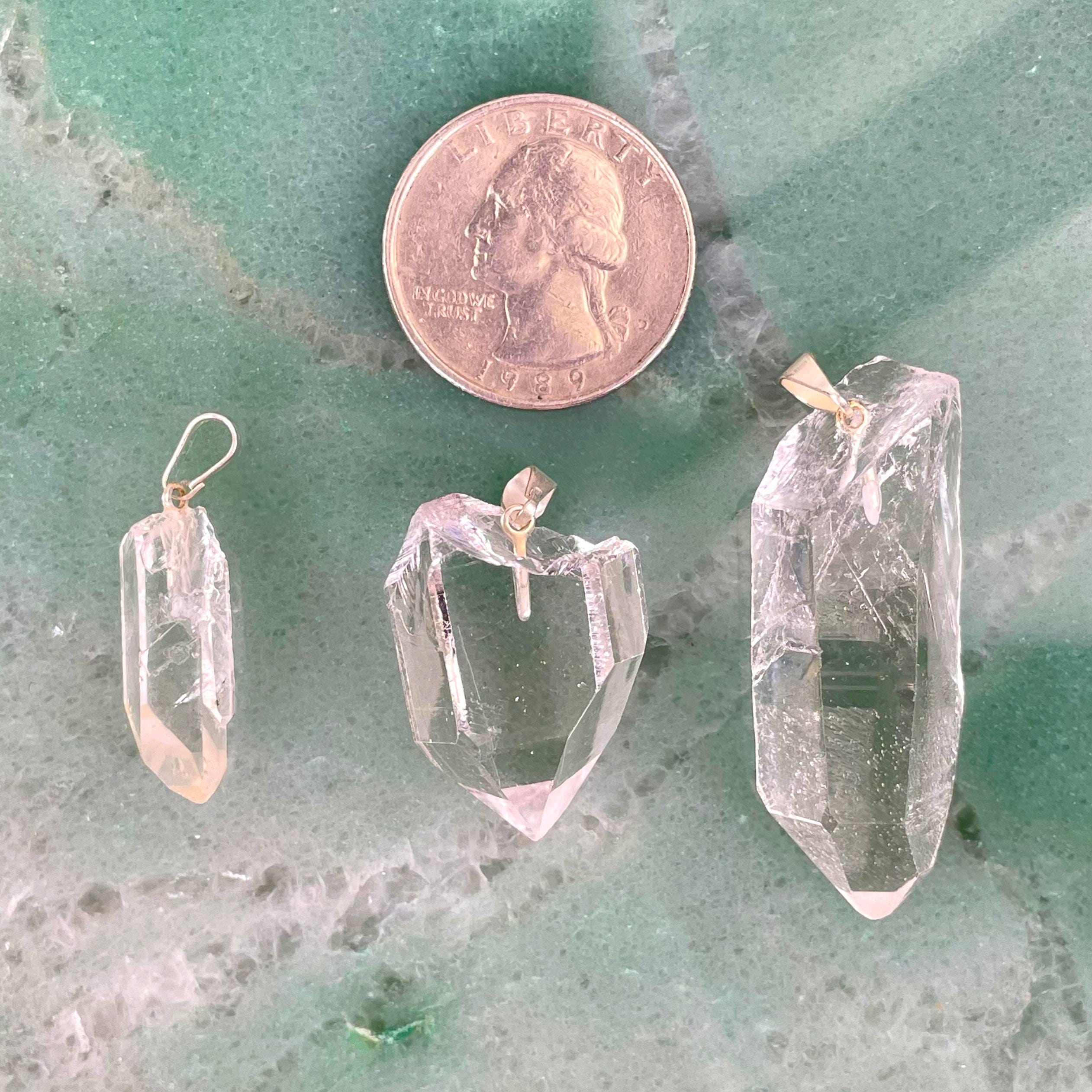 Crystal Quartz Rough Point Pendant - High Quality