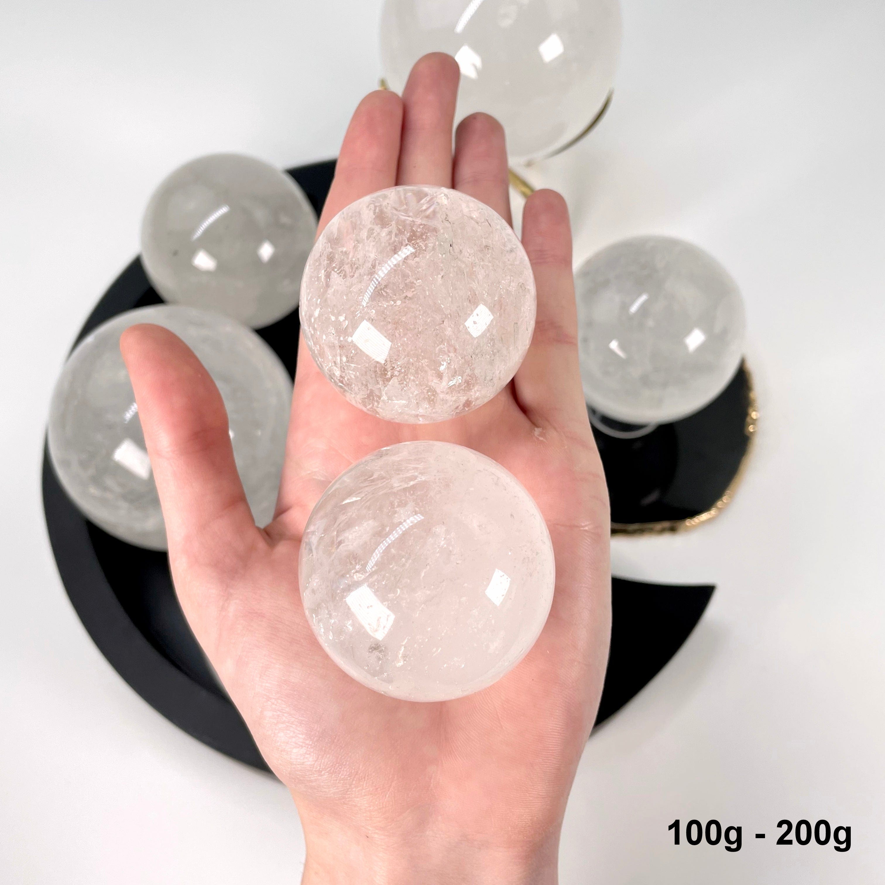 Crystal Quartz Polished Spheres - By Weight