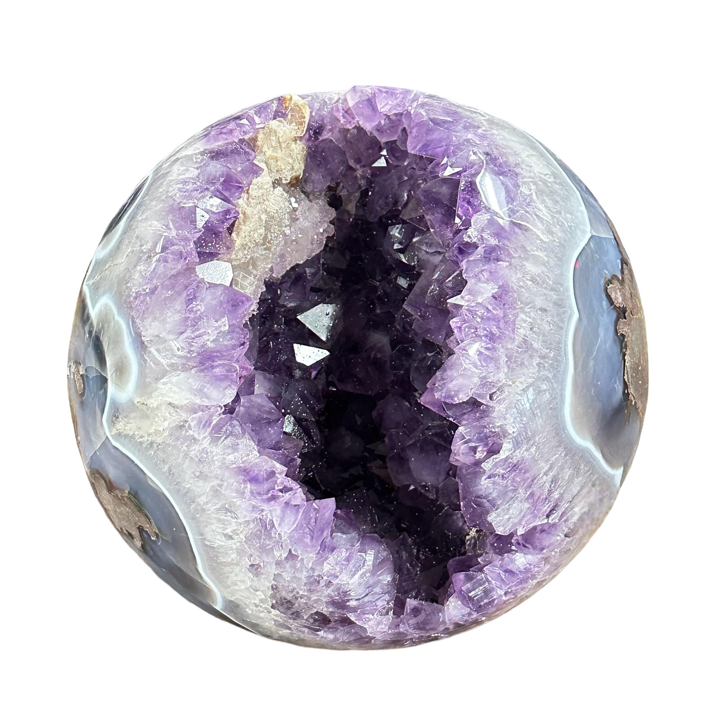 Amethyst Agate Crystal Sphere - Large Sphere - OOAK -