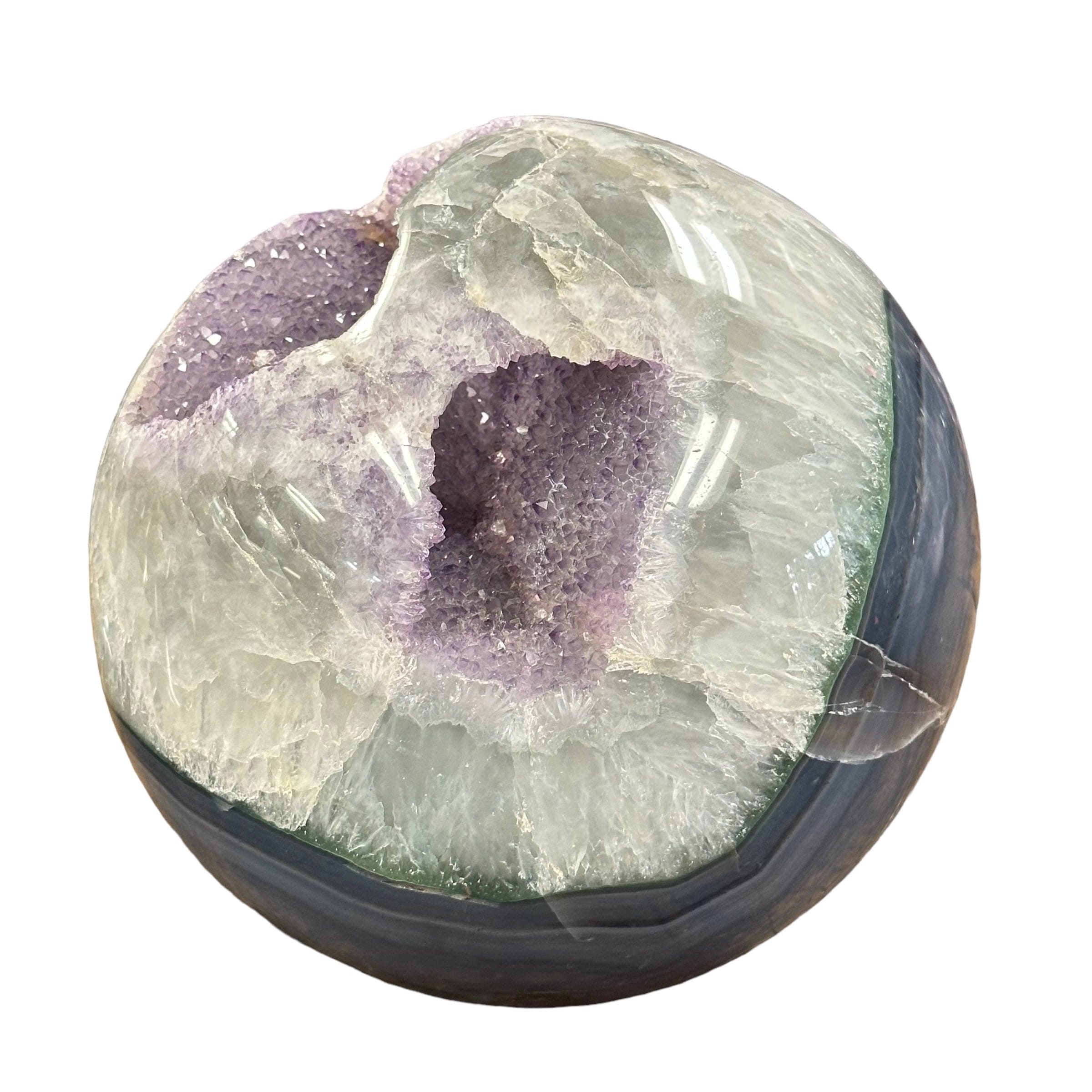 Amethyst Agate Crystal Sphere - Large Sphere - OOAK -