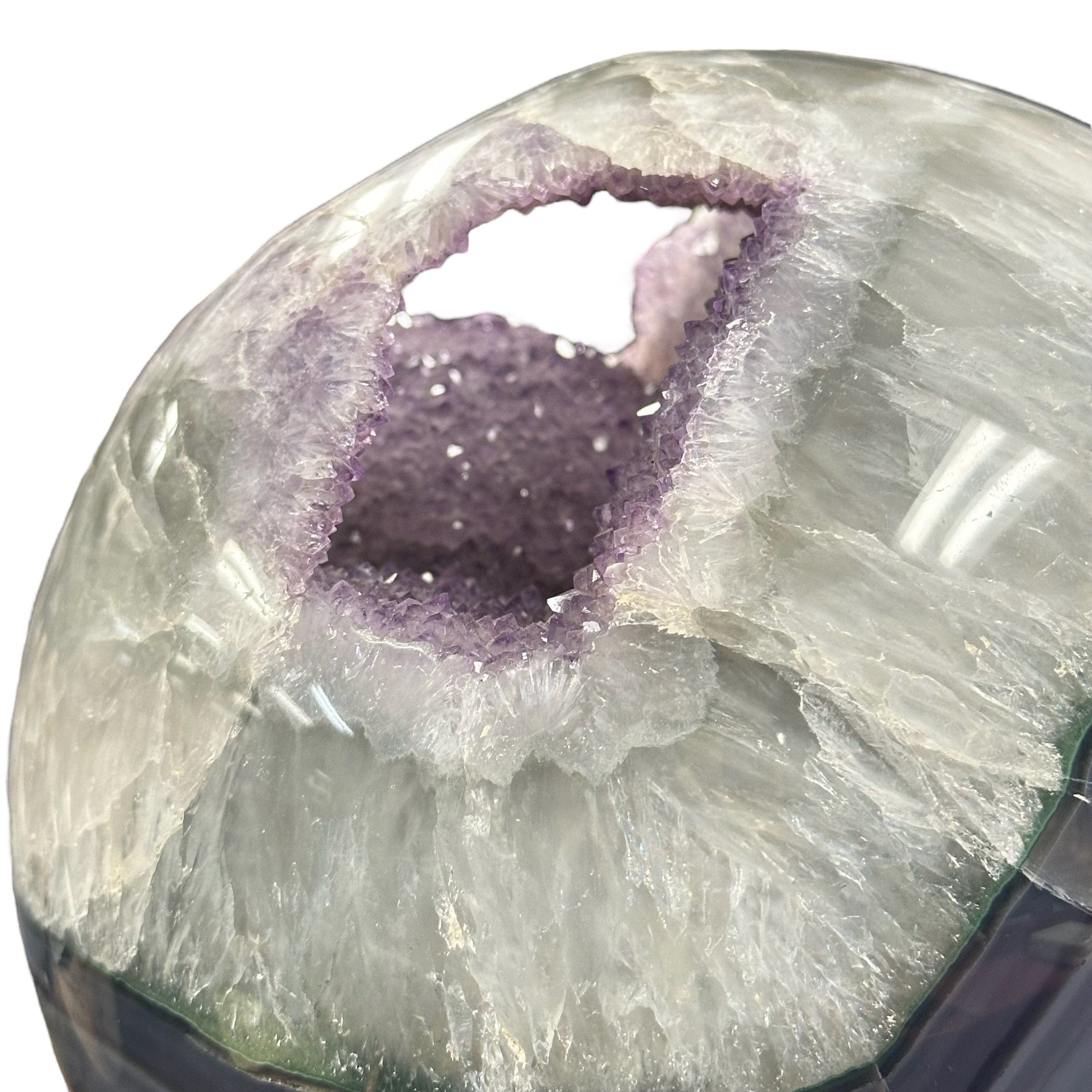 Amethyst Agate Crystal Sphere - Large Sphere - OOAK -