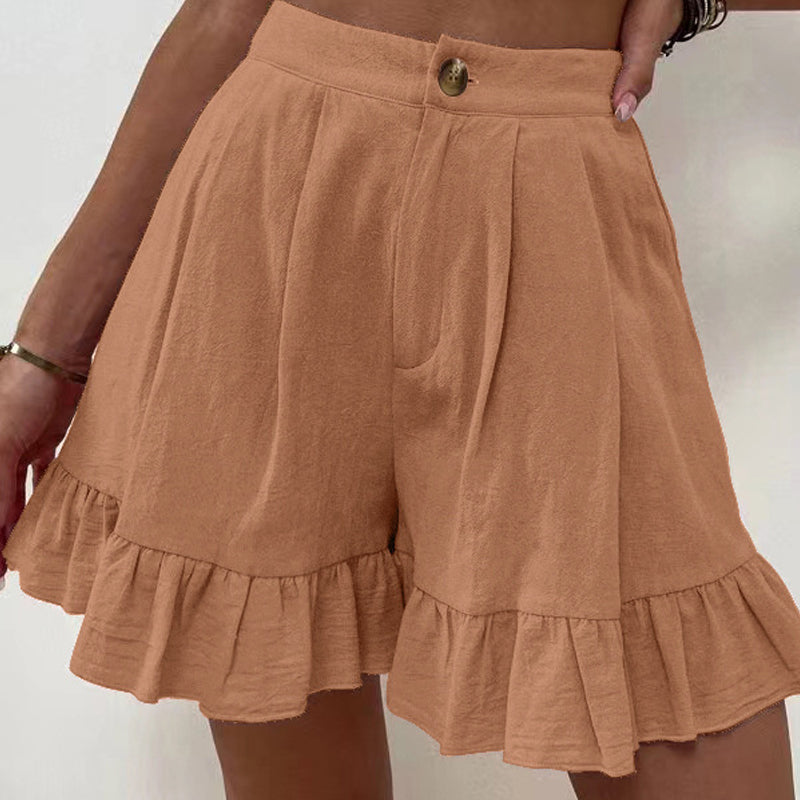 Women's High Waist Ruffle Shorts