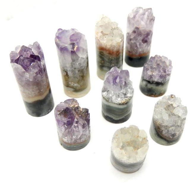 Amethyst Cylinders - Small Amethyst for Jewelry Making - Chakra - Reiki (RK35B10-03)