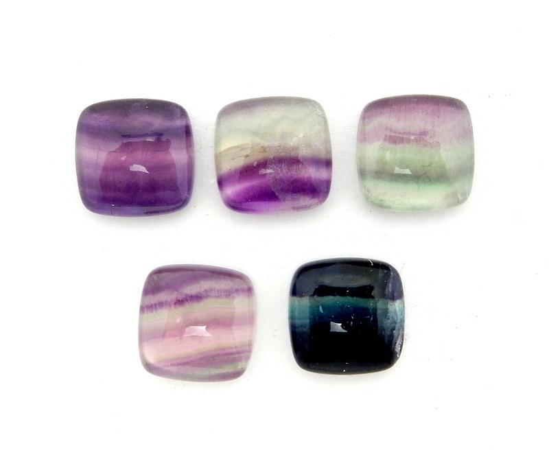 Fluorite - Small Rainbow Fluorite Square Shaped Cabochon 12x12mm