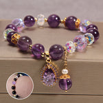 Natural Amethyst Water Drop Bracelet