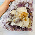 Amethyst Bookend Set with Calcite Cluster