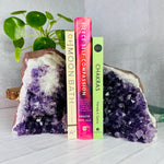 Amethyst Cluster Bookend Set Deep Purple