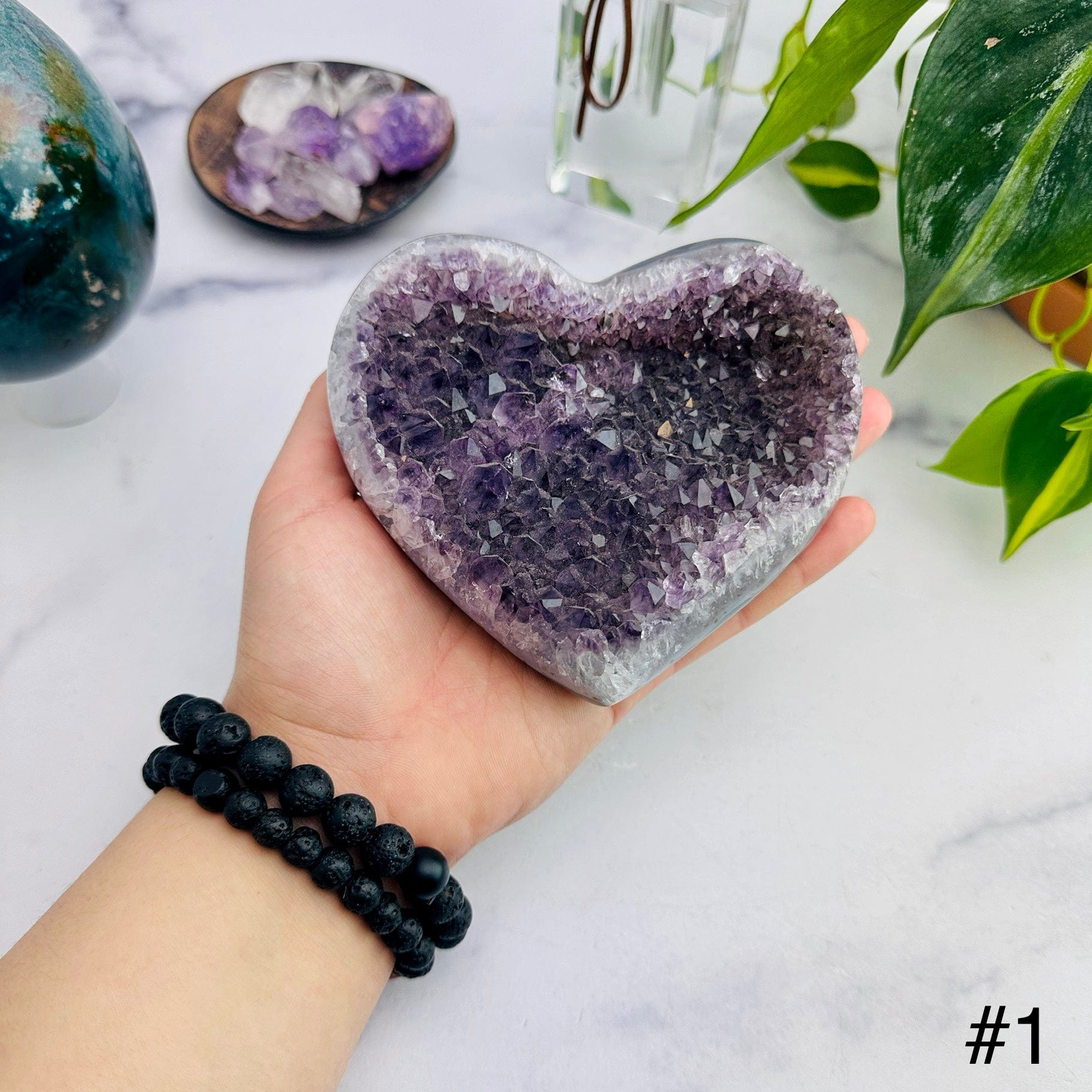 Amethyst Druzy Purple Hearts - YOU CHOOSE