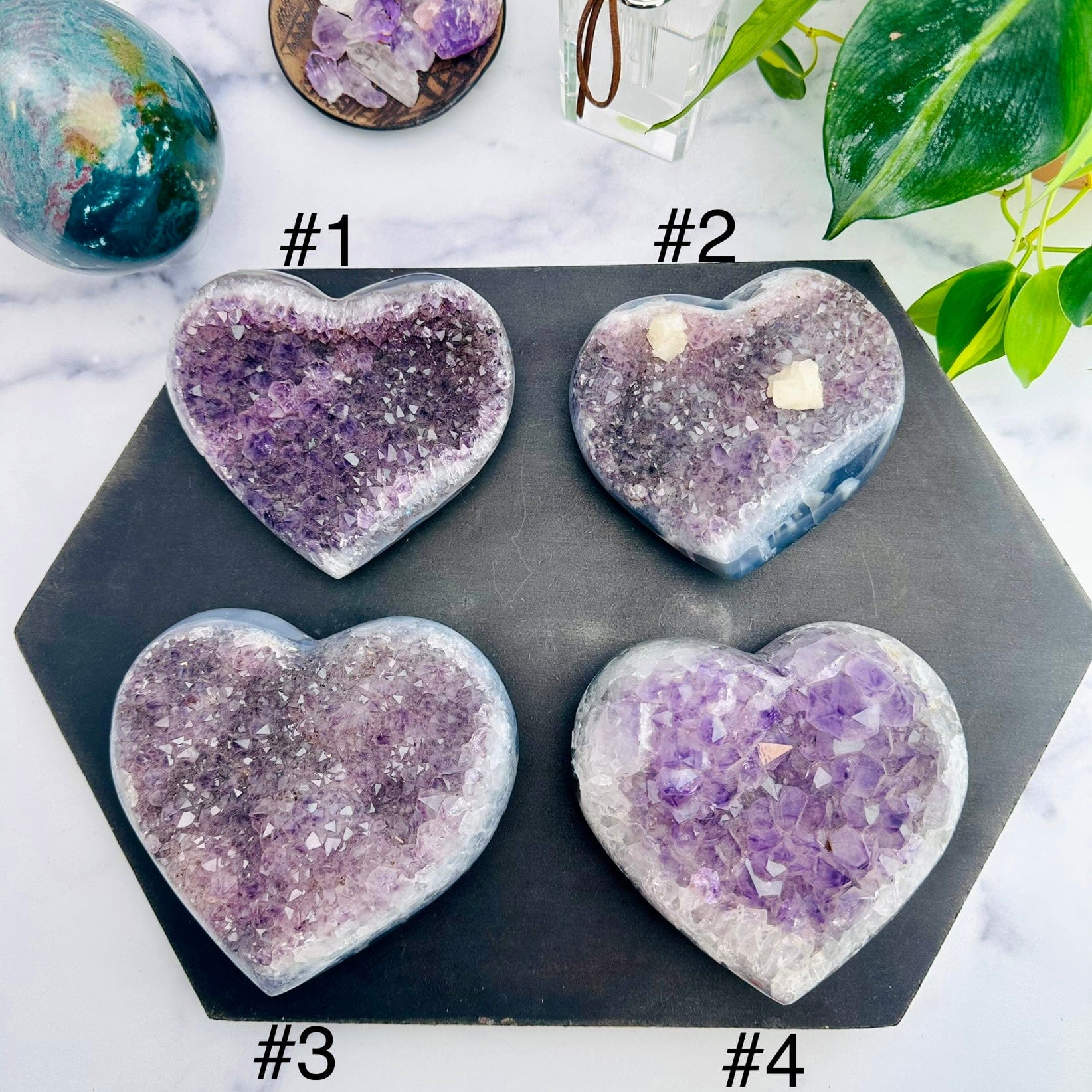 Amethyst Druzy Purple Hearts - YOU CHOOSE