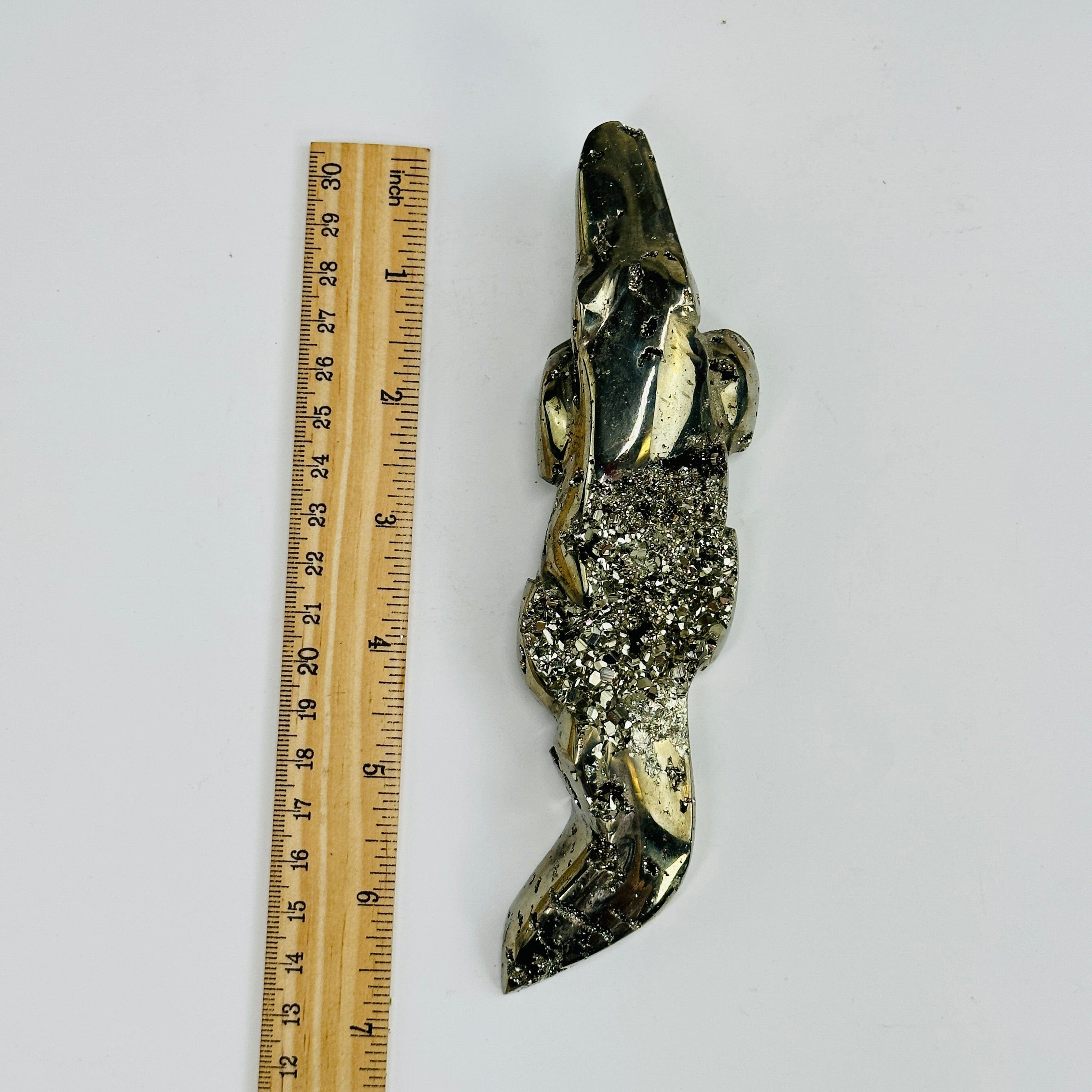 Pyrite Alligator Carving