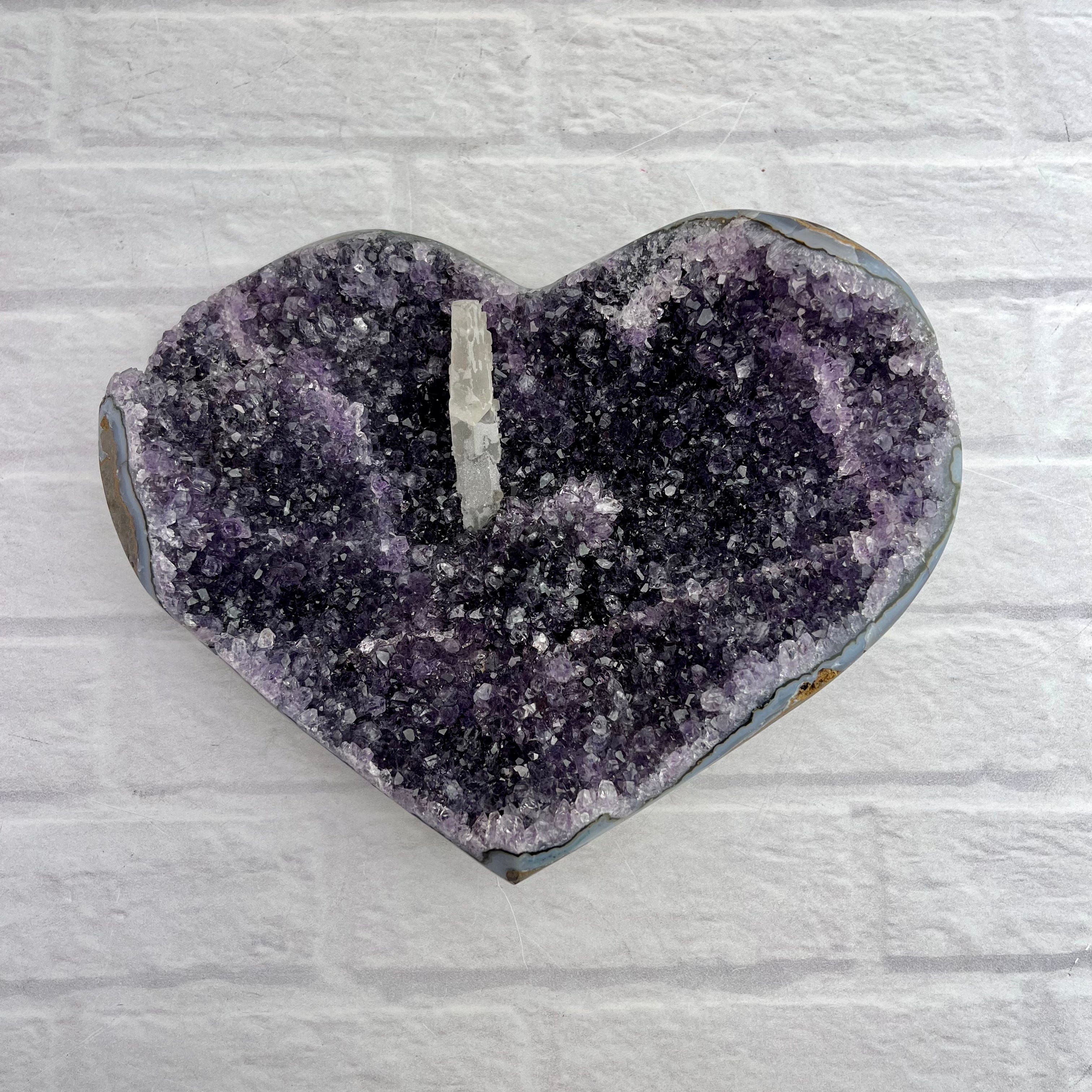 Amethyst Purple Cluster Druzy Heart