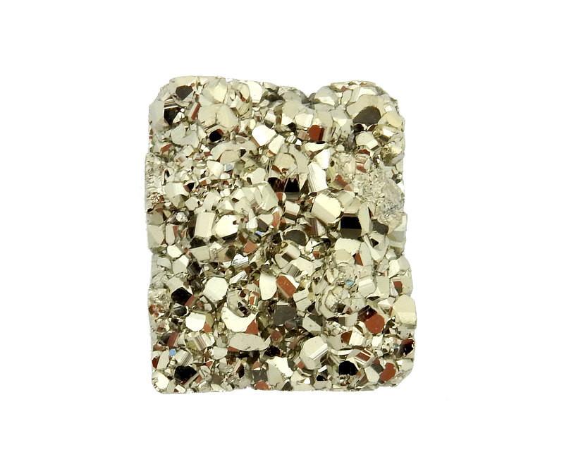 Pyrite Square Cabochon - Chakra Reiki Jewelry Supply - (RK35B29-04)